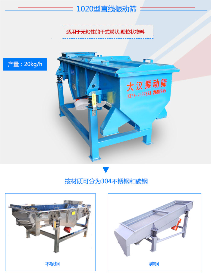 1020型直线振动筛介绍