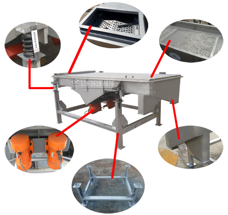 荸荠直线振动筛结构图